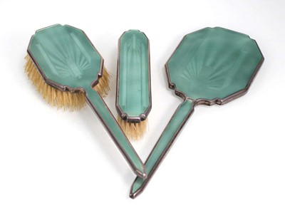 Lot 352 - An early 20th century silver and pale green...