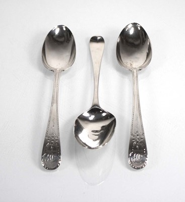 Lot 363 - A George III silver old English pattern table...