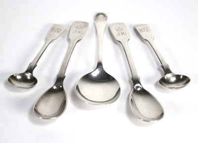 Lot 365 - A pair of Victorian Irish silver fiddle...