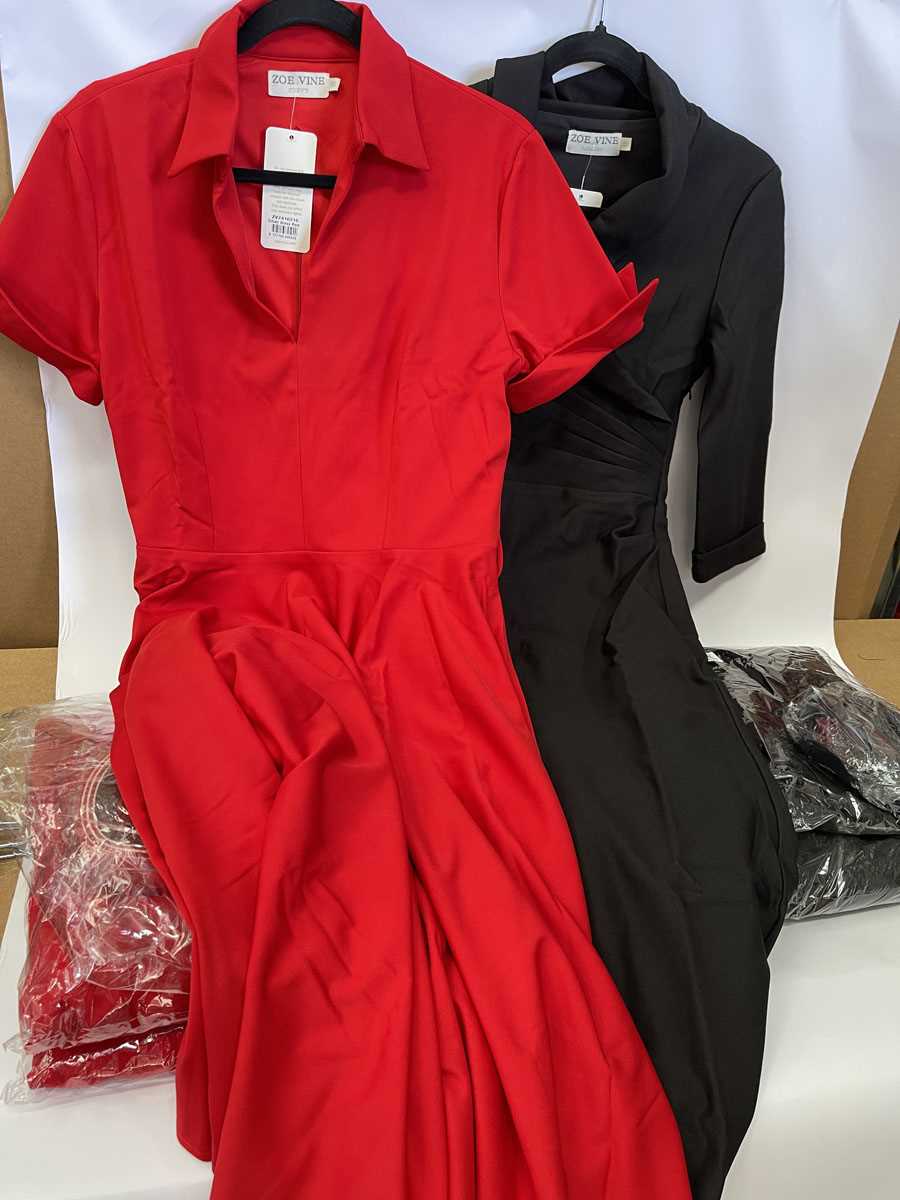 Lot 4x Zoe Vine Daphne dresses in black and 3x...
