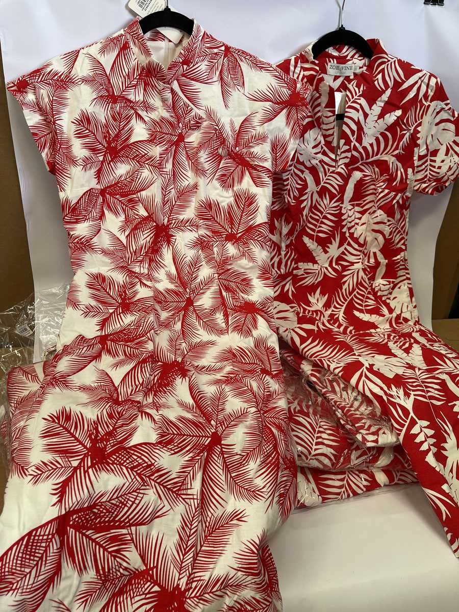 Lot 6x Zoe Vine Freida dresses in red floral...