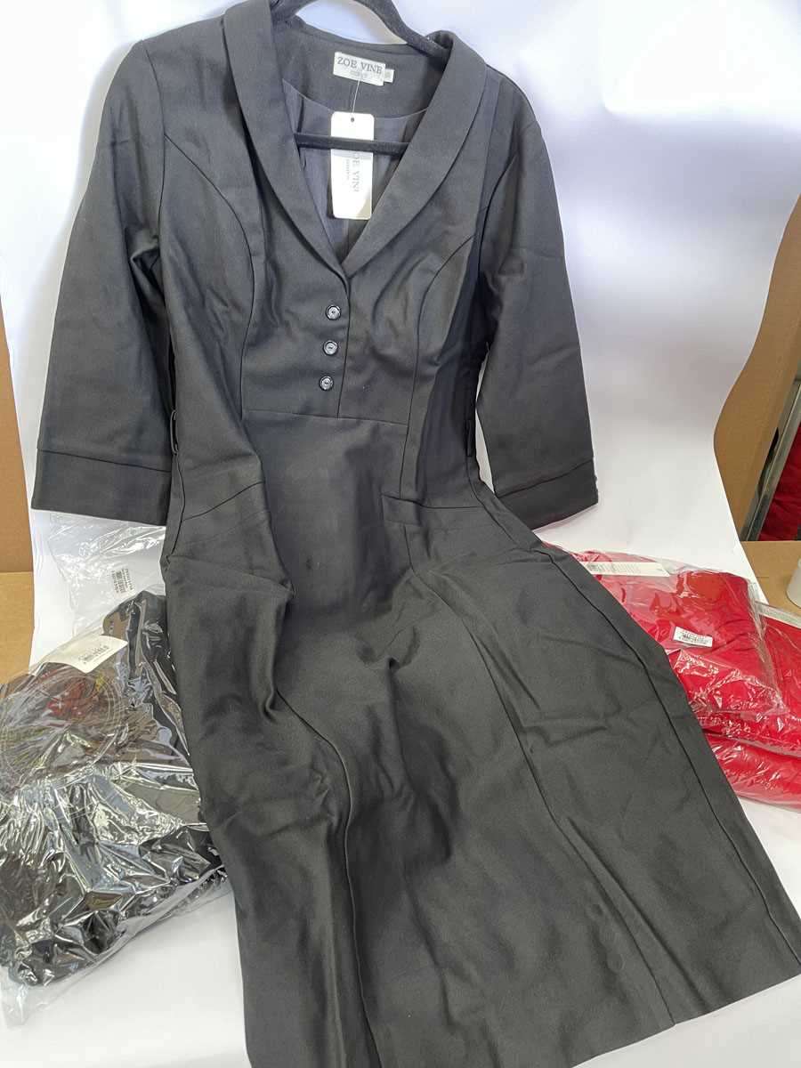 Lot 5x Zoe Vine Lorna dresses in red and 3x Verity...