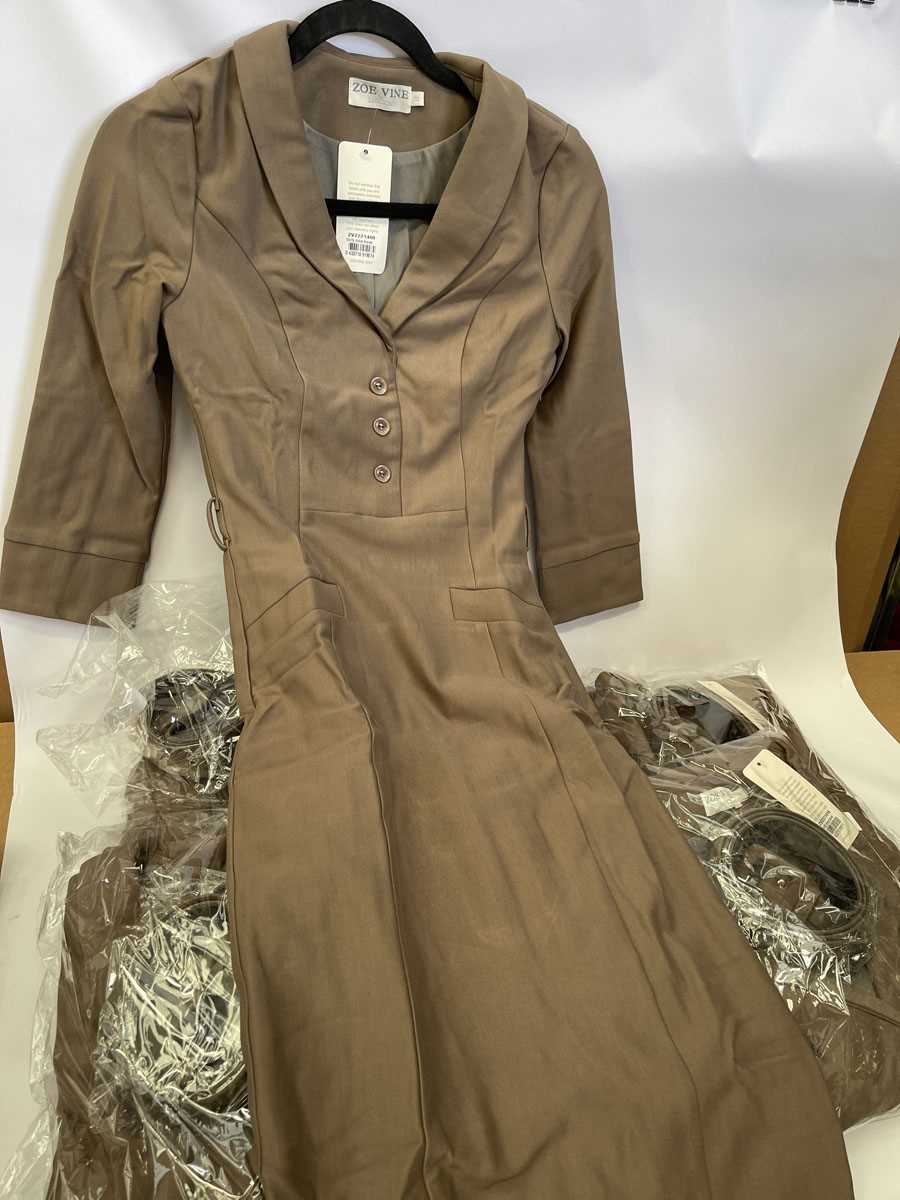 Lot 7x Zoe Vine Verity dresses in brown, various...