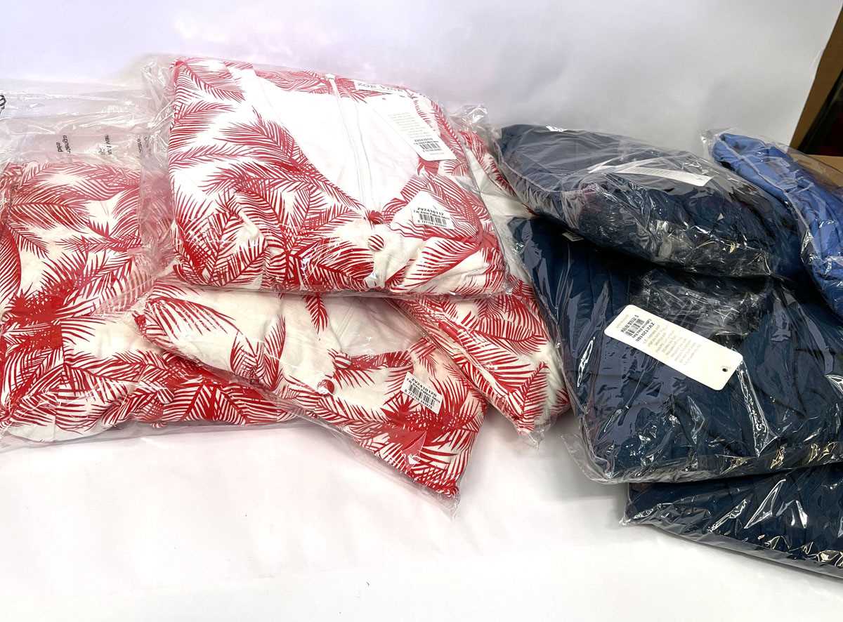 Lot 4x Zoe Vine Fay dresses in palm pattern and 4x...