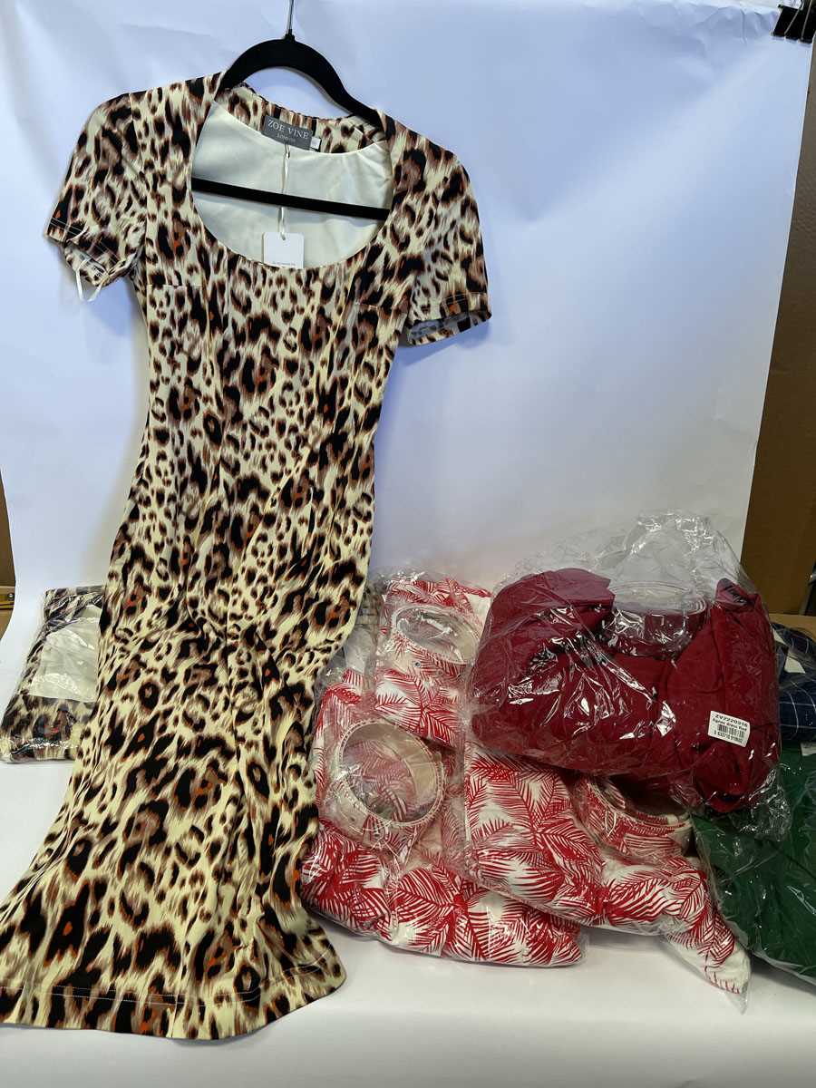 Lot 6x Zoe Vine Willow dresses in wine check and...