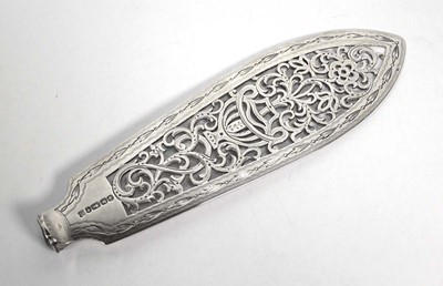 Lot 374 - A Victorian pierced silver fish serving blade,...