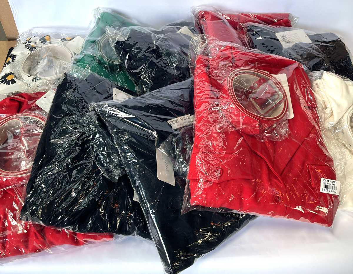 Lot 11x Zoe Vine Rose dresses in light blue,...