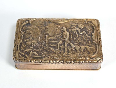 Lot 376 - A Victorian silver gilt snuff box of cushioned...