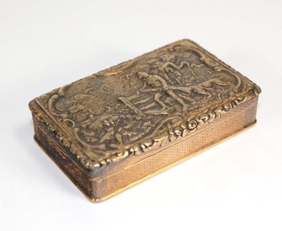 Lot 376 - A Victorian silver gilt snuff box of cushioned...