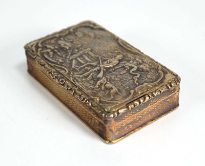 Lot 376 - A Victorian silver gilt snuff box of cushioned...
