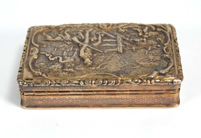 Lot 376 - A Victorian silver gilt snuff box of cushioned...