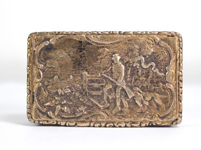 Lot 376 - A Victorian silver gilt snuff box of cushioned...
