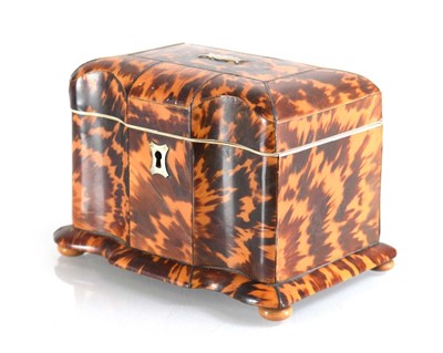 Lot 3 - A George III tortoise-shell tea caddy with a...