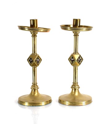 Lot 4 - A pair of late 19th/early 20th century brass...