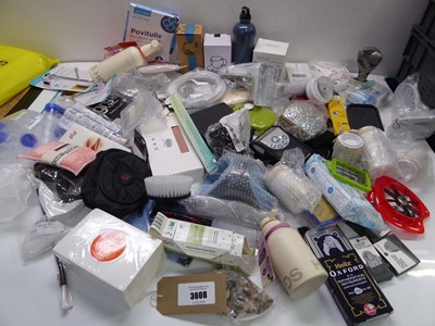 Lot 3608 - Large box of household items including sport,...