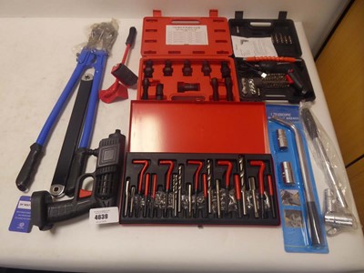Lot 4639 - Selection of mixed tools and toolsets to...
