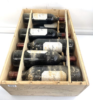 Lot 357 - A wooden case of 12 bottles of 1995 Chateau...