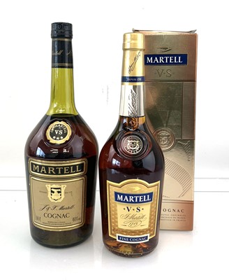 Lot 42 - 2 bottles of Martell VS Fine Cognac, 1x old...