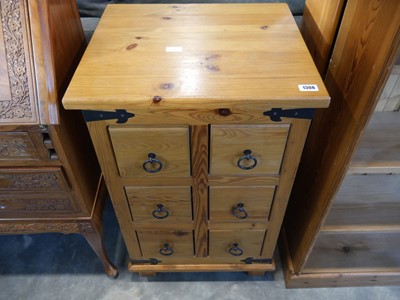 Lot 1308 - Substantial pine 6 drawer storage unit