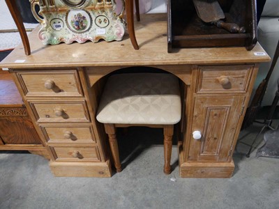 Lot 1327 - Pine dressing unit with matching stool