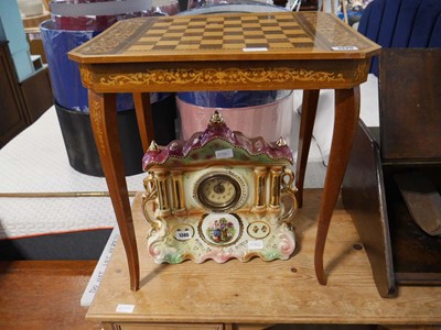 Lot 1329 - Checker board topped marquetry games table