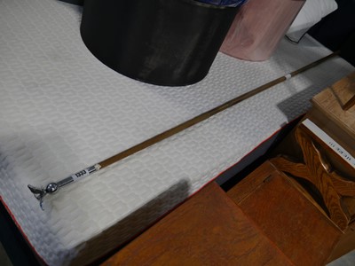 Lot 1333 - Long cane with chrome top depicting dove with...