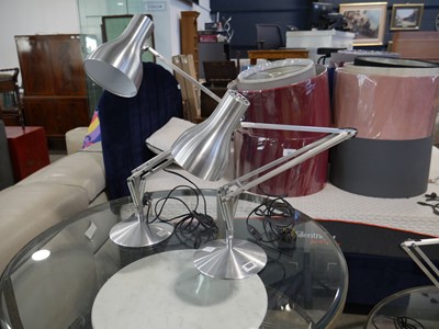 Lot 1337 - 2 brushed chrome finish adjustable desk lamps,...