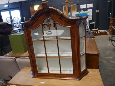 Lot 1351 - Hanging wooden cabinet containing collection...