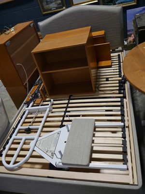 Lot 1378 - Natural upholstered bed frame with assisted...