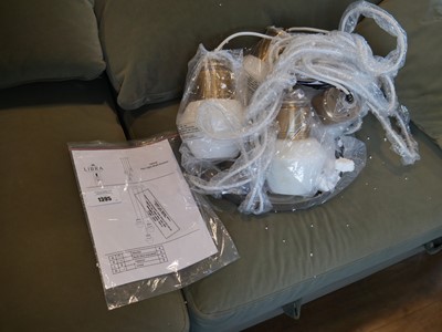 Lot 1395 - 4 light multi pendant gold finish ceiling...