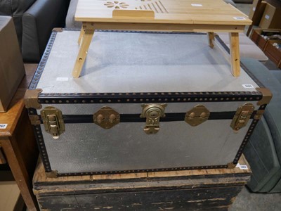 Lot 1400 - Metal banded storage trunk