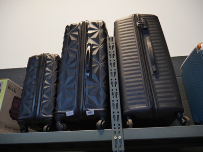 Lot 1707 - Black suitcase, black cabin bag and black...