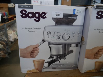 Lot 1601 - Sage Barista Express Impress coffee machine in...