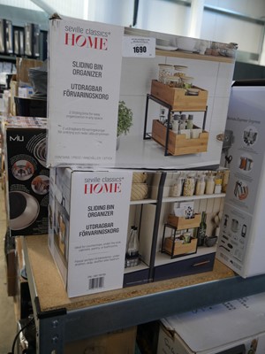 Lot 1690 - 2 boxed sliding bin organisers by Seville...