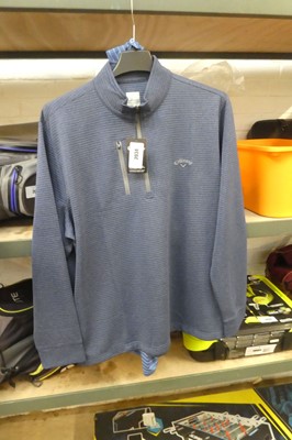 Lot 2034 - Mens Callaway 1/4 zip long sleeve top in navy...