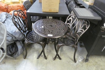 Lot 2045 - Aluminium decorative 3 piece garden bistro set