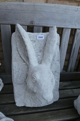 Lot 2092 - Large concrete wall mounted rabbit plaque
