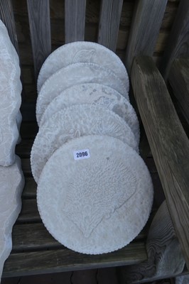 Lot 2096 - Group of 5 concrete animal themed round...
