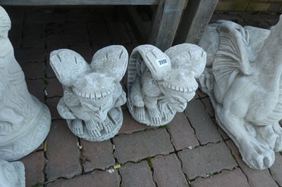 Lot 2098 - Pair of concrete gargoyles