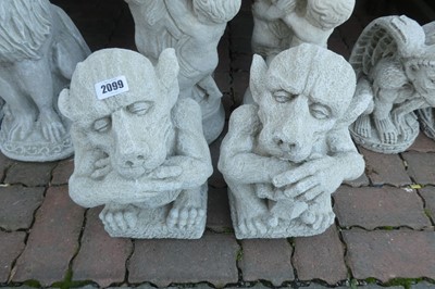 Lot 2099 - Pair of concrete goblins
