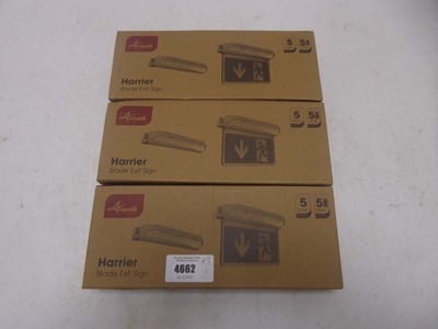 Lot 4662 - Three Ansell Lighting harrier blade exit signs