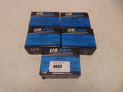 Lot 4663 - Five boxes of US.Pro countersunk multi-purpose...
