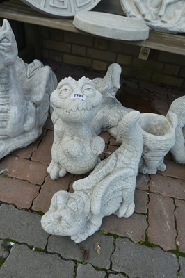 Lot 2143 - Pair of concrete cartoon dragons