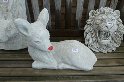 Lot 2151 - Large concrete deer laying down