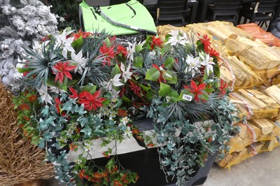 Lot 2166 - Large pair of decorative artificial flower...