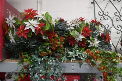 Lot 2167 - Large pair of decorative artificial flower...