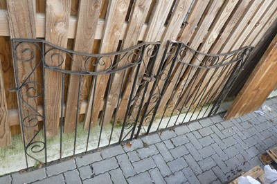 Lot 2169 - Pair of decorative black wrought iron driveway...