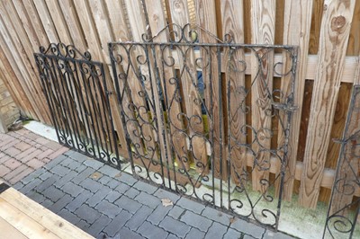Lot 2170 - Large decorative wrought iron garden gate with...