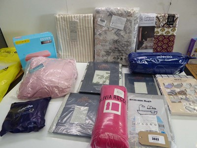 Lot 3632 - Hoodie blankets, John Lewis tab top curtains,...