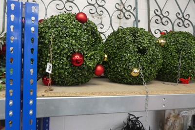 Lot 2179 - Pair of Christmas themed artificial ball...